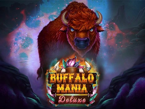 Buffalo Mania Deluxe slot logo by Light & Wonder at Dolfwin