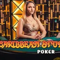 Caribbean Stud Poker online game logo by Evolution on dolfwin-casino.de