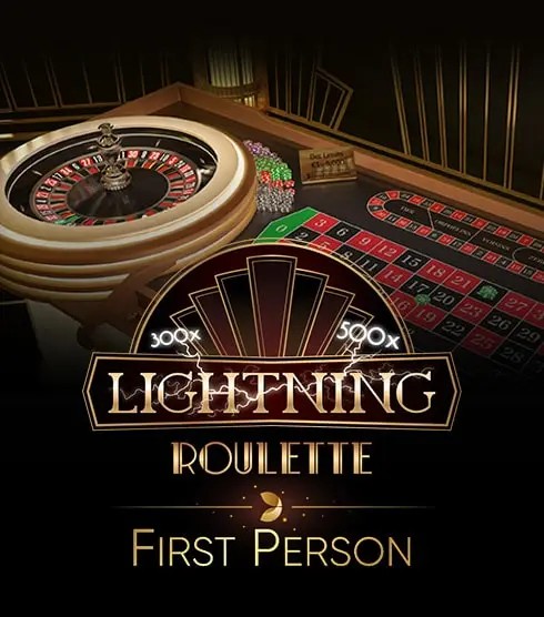 First Person Lightning Roulette by Evolution, showcased at dolfwin-casino.de – game logo