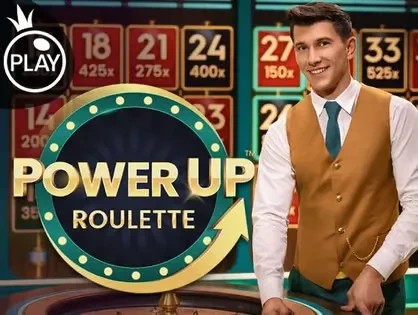 Official Live Dealer logo: Power UP Roulette by Pragmatic Play at Dolfwin
